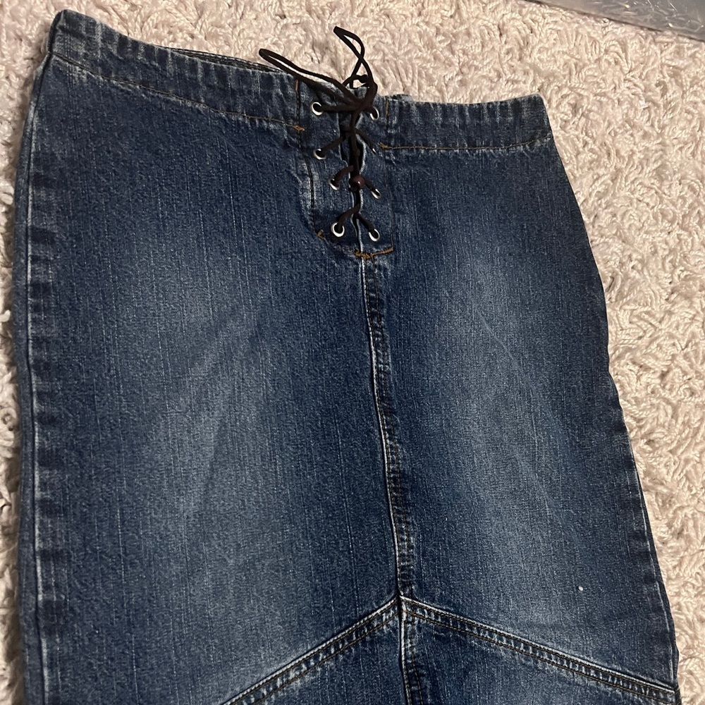 Girls Paris Blues Dark Blue Denim Jean Skirt EUC sz 10 girls - Picture 5 of 9